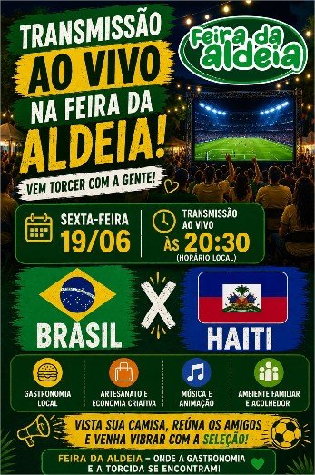 Feira da Aldeia entra em clima Junino e terá telão para transmissão de Brasil x Haiti