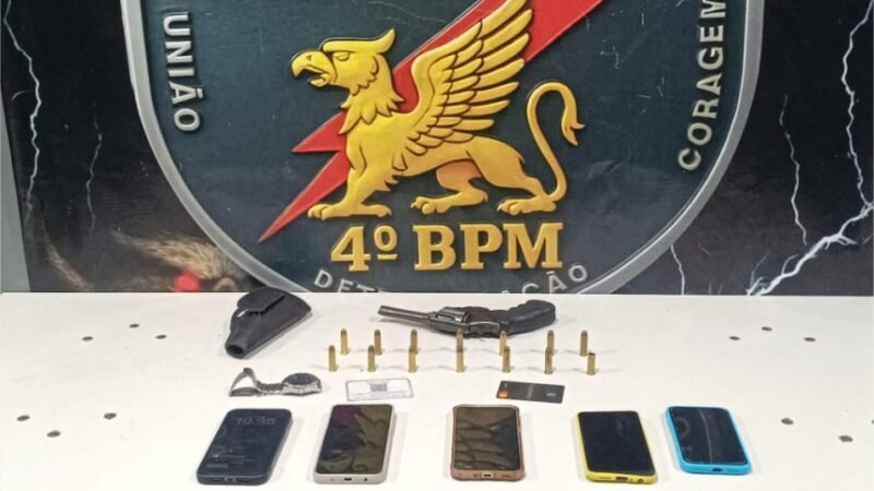 Polícia Militar prende suspeito por golpes de estelionato, apreende arma de fogo e munições