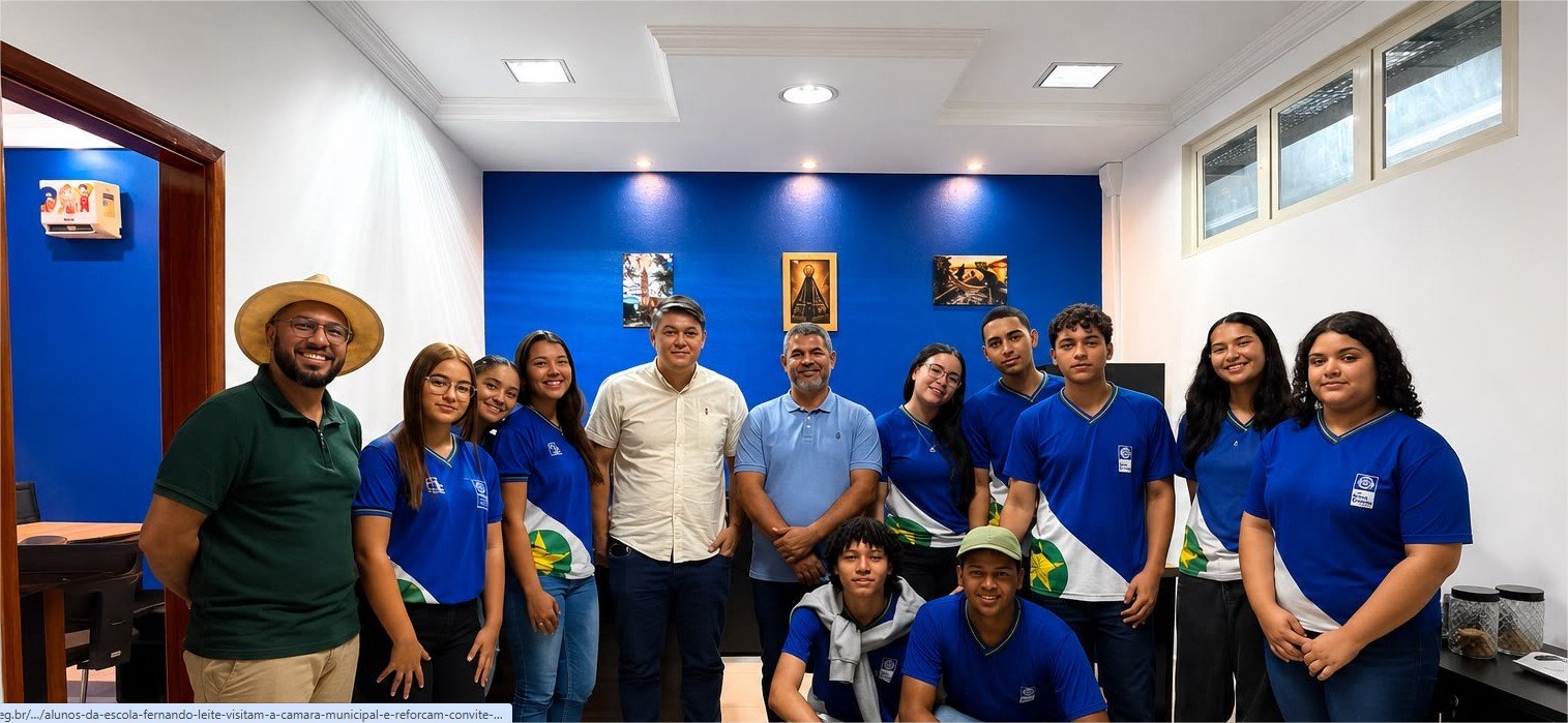 Alunos da Escola Fernando Leite visitam a Câmara Municipal e reforçam convite para audiência pública