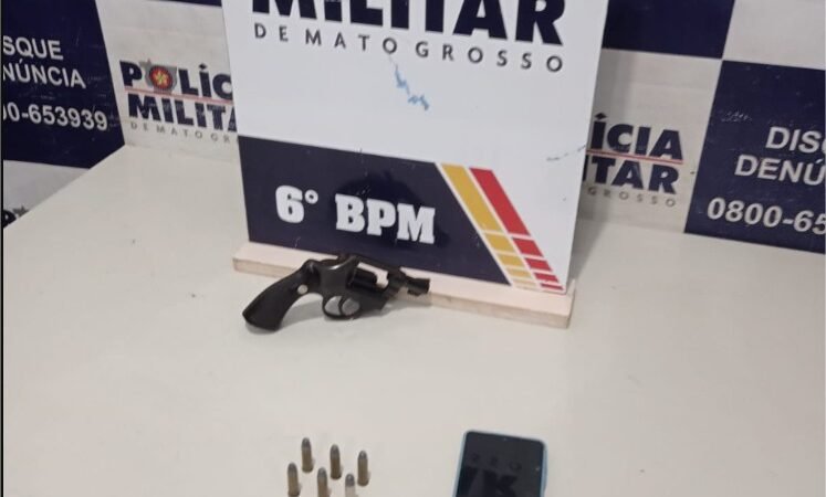 Polícia Militar conduz homem e adolescente faccionados à delegacia e apreende revólver em Cáceres