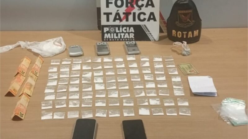 Polícia Militar prende casal suspeito por tráfico e apreende 90 porções de drogas