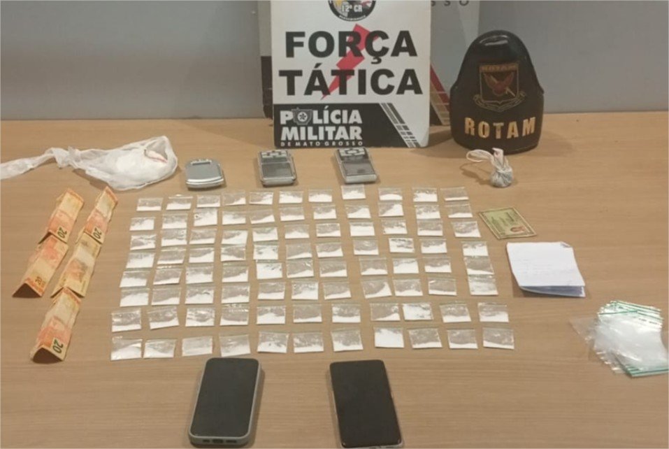 Polícia Militar prende casal suspeito por tráfico e apreende 90 porções de drogas