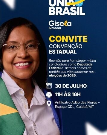 União Brasil realiza Convenção Estadual nesta quinta-feira em Cuiabá