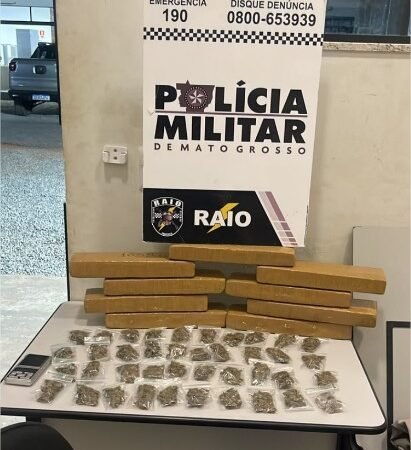 Polícia Militar prende faccionado com nove tabletes e porções de maconha em Sorriso
