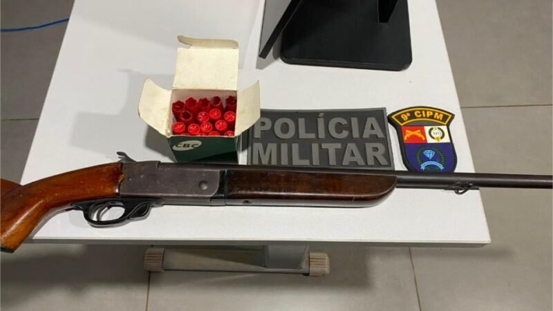 Polícia Militar prende suspeito por violência doméstica e ameaça com arma de fogo