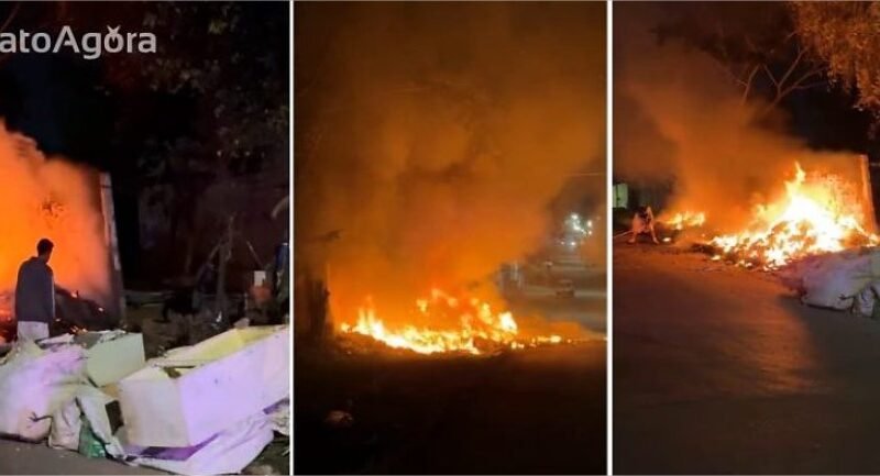 Fogo destrói Centro Comunitário abandonado após denúncias de moradores em Várzea Grande