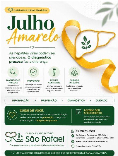 Julho Amarelo reforça a importância da prevenção e do diagnóstico precoce das hepatites virais