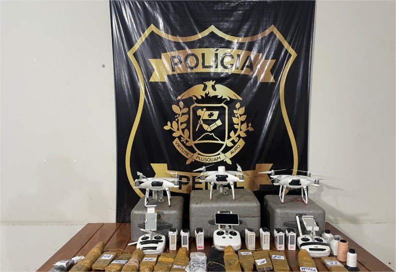 Polícia Penal apreende drones, celulares e equipamentos usados para envio de materiais ilícitos à Penitenciária da Mata Grande