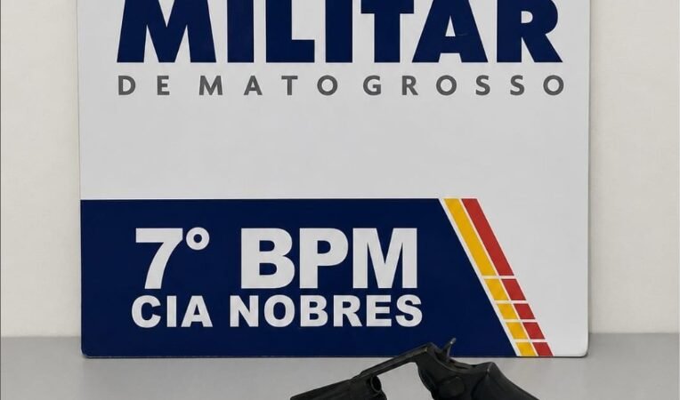 Polícia Militar prende homem com revólver dentro de feira em Nobres