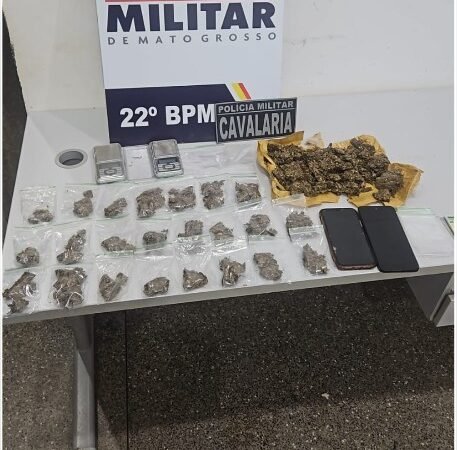 Cavalaria da PM prende faccionados com porções de maconha em Peixoto de Azevedo
