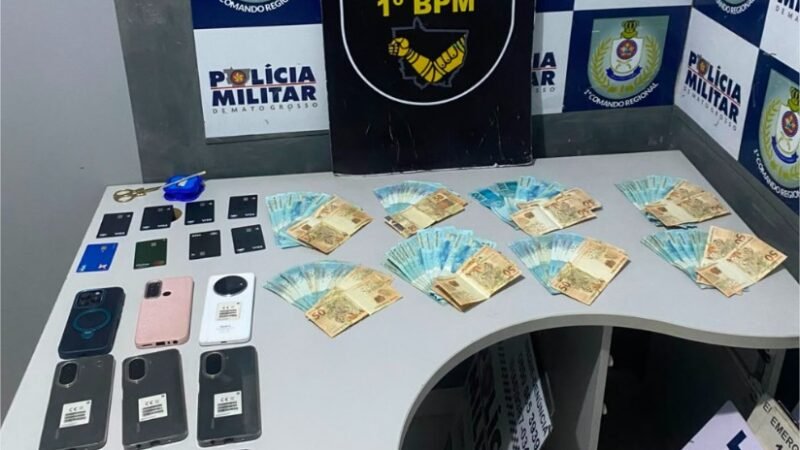 Polícia Militar localiza mala com R$ 8 mil e prende suspeito por golpes na internet em Cuiabá
