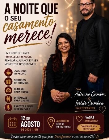 Palestra gratuita do Casamento Abençoado aborda cura emocional nesta quarta