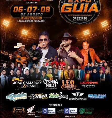 Expo Guia 2026 terá três dias de festa gratuita com shows, rodeio inédito de cavalos, fazendinha e parque de diversões