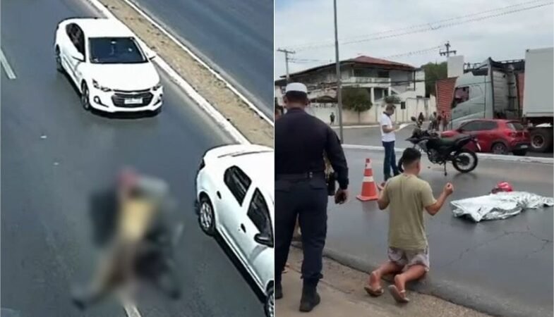 Vídeo flagra homem sendo atropelado; filho chora e faz oração