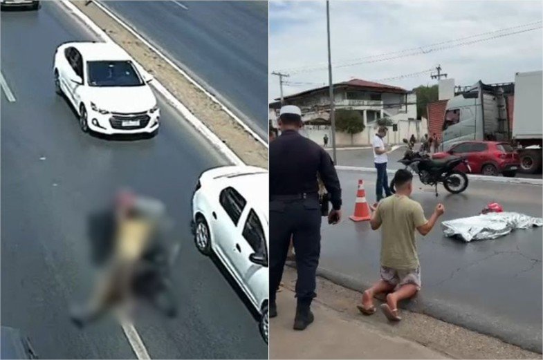 Vídeo flagra homem sendo atropelado; filho chora e faz oração