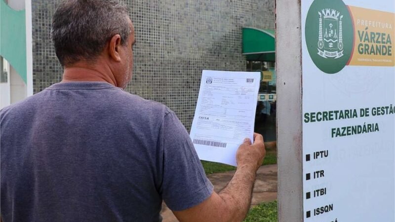 Várzea Grande oferece até 80% de desconto em juros e multas no Refis 2026