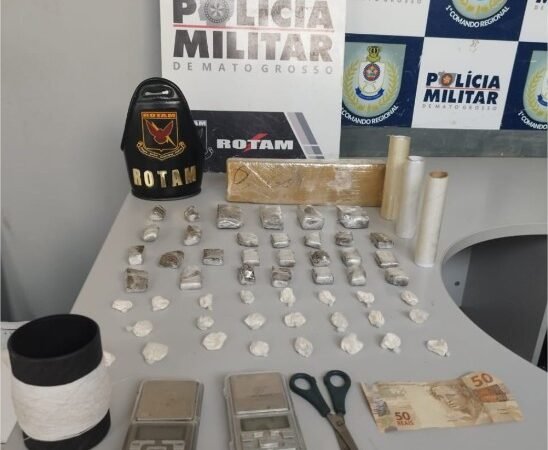 Rotam prende foragido por homicídio com tablete e porções de drogas em Cuiabá