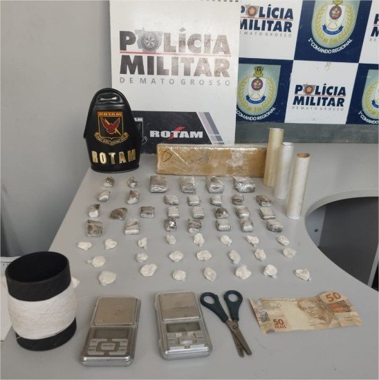 Rotam prende foragido por homicídio com tablete e porções de drogas em Cuiabá
