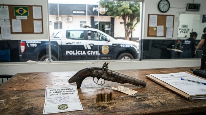 Homem de 62 anos é preso pela Polícia Militar com garrucha artesanal e munições durante abordagem em Arenápolis