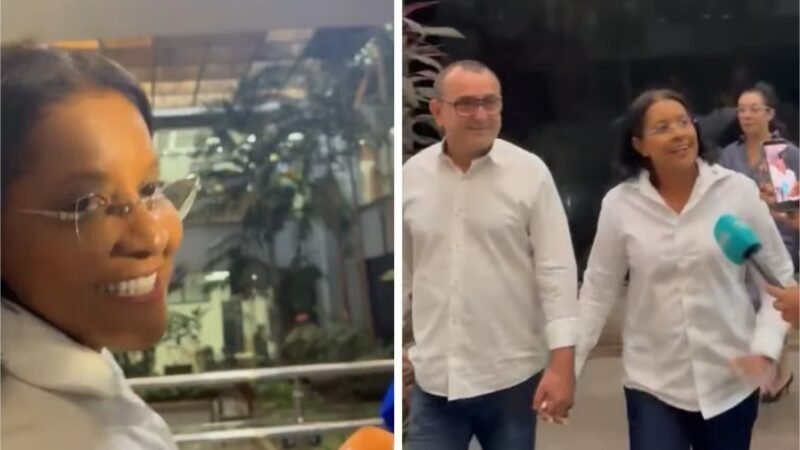 Gisela chega ao Paiaguás para encontro com Pivetta e diz que está ‘pronta para o desafio’ de ser vice