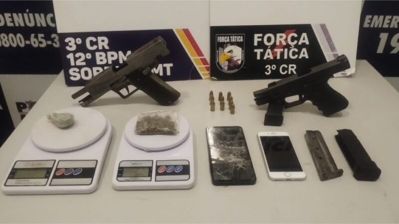 PM conduz quatro faccionados, apreende pistolas e impede execução em Sorriso