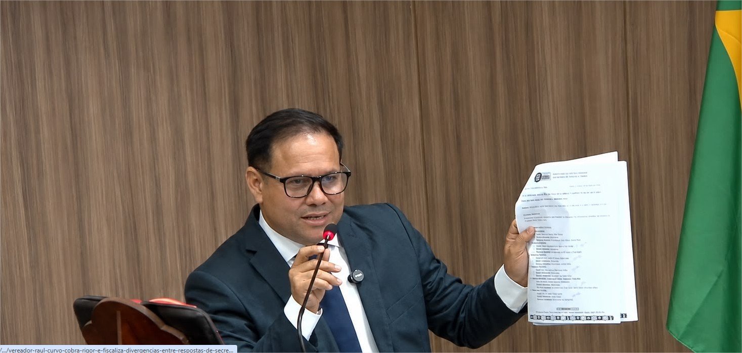 Vereador Raul Curvo cobra rigor e fiscaliza divergências entre respostas de secretarias municipais em Várzea Grande