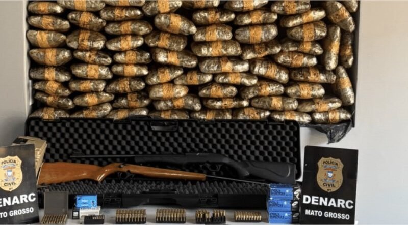Polícia apreende carga de ‘supermaconha’, armas e mais de 200 munições em Mato Grosso