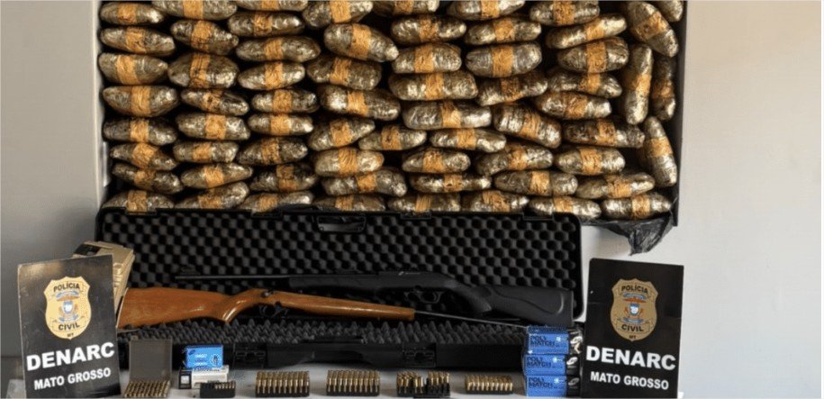 Polícia apreende carga de ‘supermaconha’, armas e mais de 200 munições em Mato Grosso