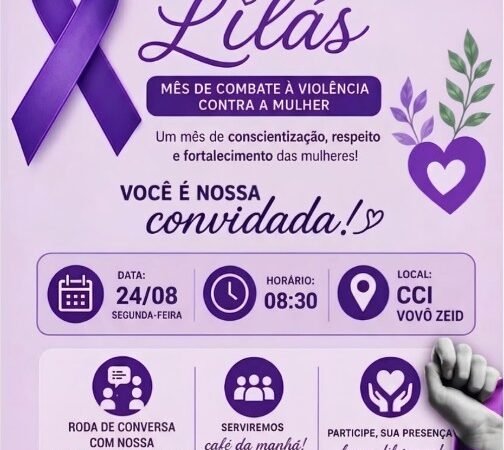 Assistência Social divulga calendário de rodas de conversas sobre acolhimento e enfrentamento da violência contra mulher
