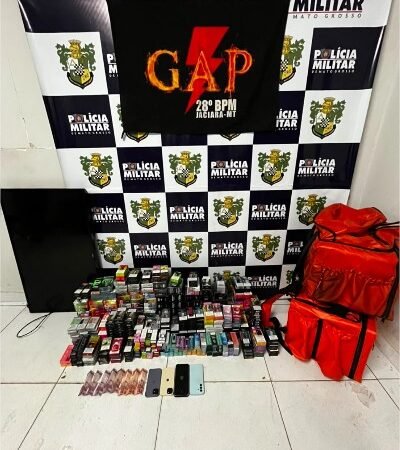 Polícia Militar apreende 668 cigarros eletrônicos e prende dois faccionados em Jaciara