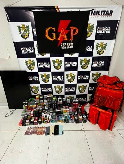 Polícia Militar apreende 668 cigarros eletrônicos e prende dois faccionados em Jaciara