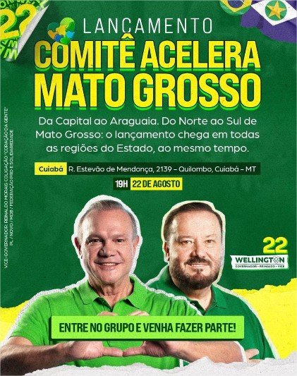 Coligação PL-NOVO lança Comitês Acelera Mato Grosso simultaneamente em cinco cidades