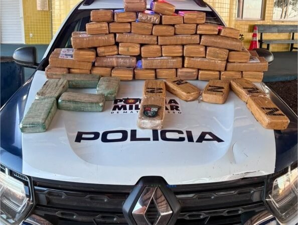 Ação integrada apreende 62 tabletes de drogas após perseguição em Alto Garças