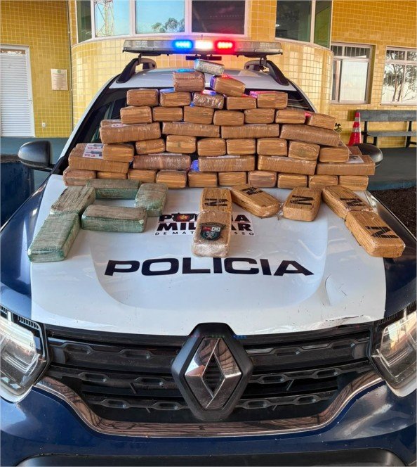 Ação integrada apreende 62 tabletes de drogas após perseguição em Alto Garças