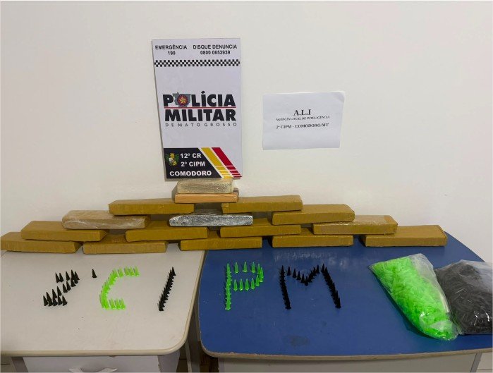 Polícia Militar localiza 16 quilos de entorpecentes escondidos em residência em Comodoro