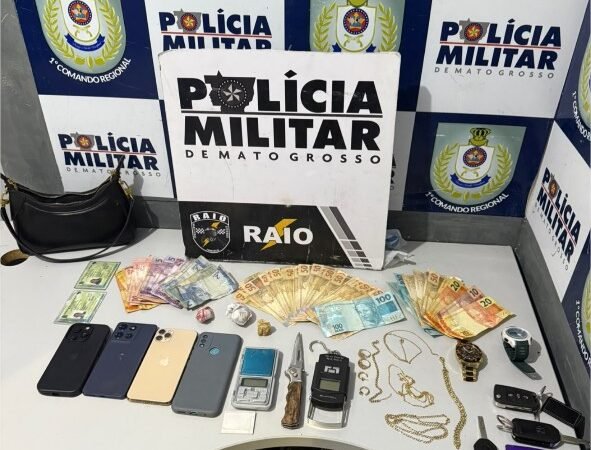 Quadrilha é presa em flagrante pela Polícia Militar suspeita por tráfico de drogas em Cuiabá