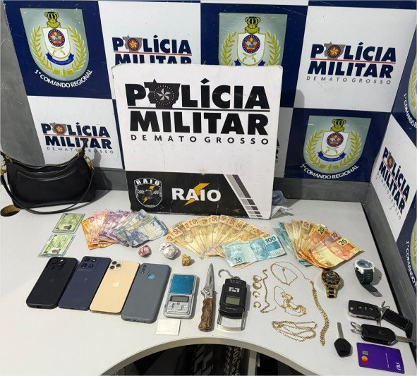 Quadrilha é presa em flagrante pela Polícia Militar suspeita por tráfico de drogas em Cuiabá