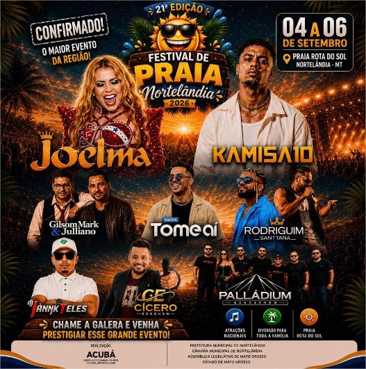 Imagem: FaepFestival de Praia de Nortelândia chega à 21ª edição com Joelma e Kamisa 10