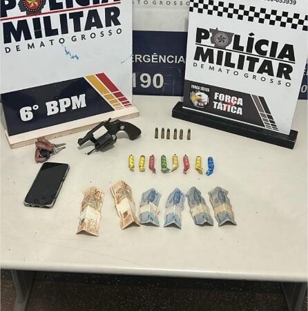 Polícia Militar prende quatro faccionados e apreende duas armas de fogo em Cáceres