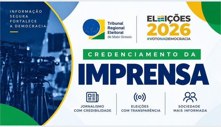 TRE-MT abre credenciamento de imprensa para cobertura da apuração e totalização das Eleições 2026