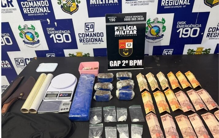 Polícia Militar apreende adolescente por tráfico de drogas em Barra do Garças