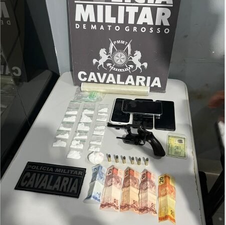 PM prende dois faccionados e apreende armas e porções de cocaína em Nova Mutum
