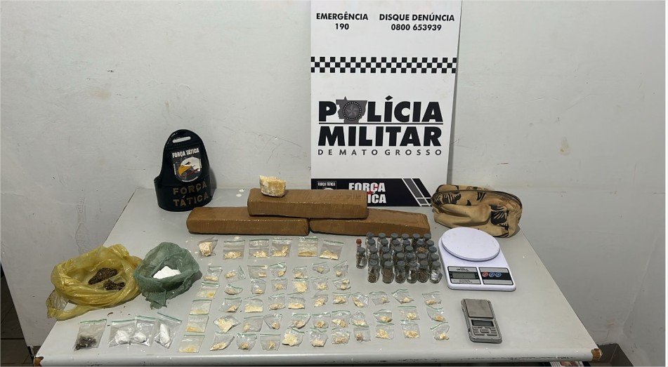 Polícia Militar prende casal com 60 porções de entorpecentes em Tangará da Serra