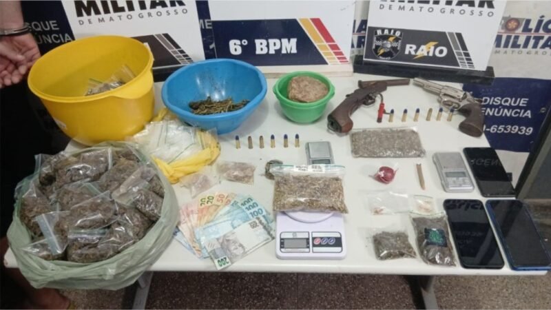 Polícia Militar prende trio de faccionados com armas e drogas em Cáceres