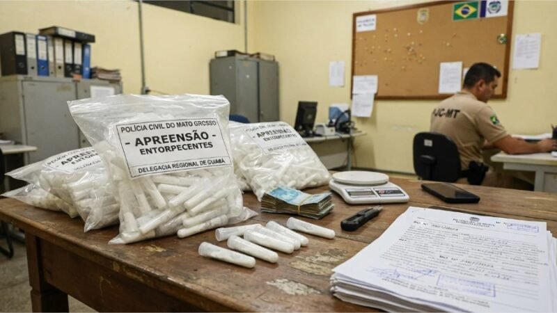 Polícia Militar apreende 131 pinos de cocaína, pasta-base e maconha escondidos em geladeira velha em Nova Mutum