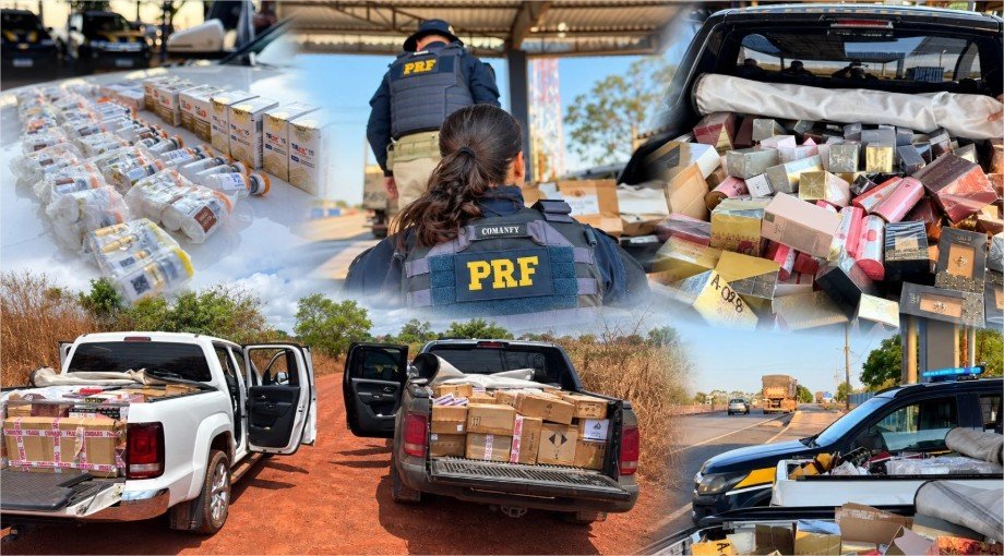 Operação da PRF apreende mais de 1,5 mil produtos contrabandeados e medicamentos clandestinos na BR-364 em Mato Grosso
