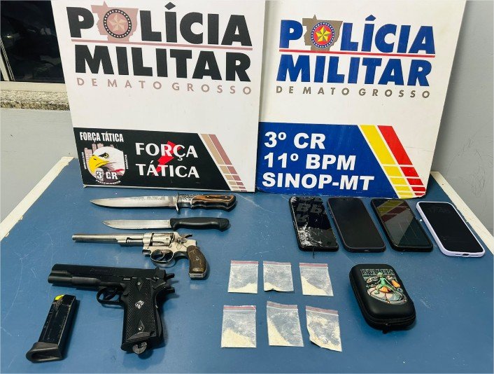 Força Tática prende dois homens e resgata vítima mantida em cárcere em Sinop