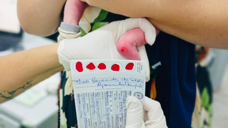 Teste do pezinho é realizado diariamente nas unidades de saúde de Várzea Grande
