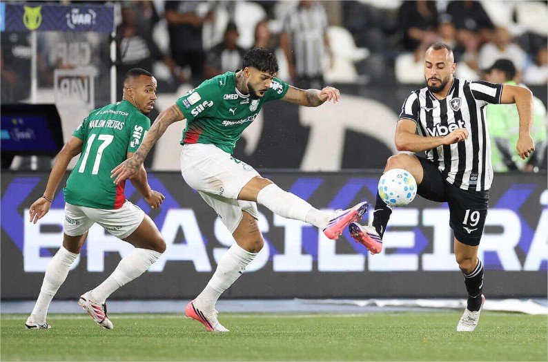Palmeiras empata com Botafogo e vê Flamengo assumir a ponta do Brasileirão