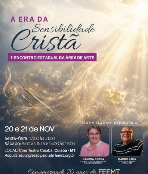 Federação Espírita de Mato Grosso celebra 70 anos com encontro que une arte, fé e sensibilidade em Cuiabá